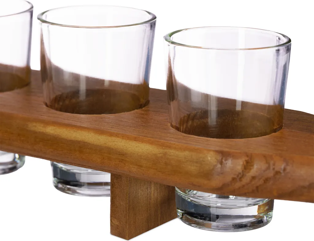 Relaxdays Schnapsbrett Holz Mit 6 Gläsern – Bild 7