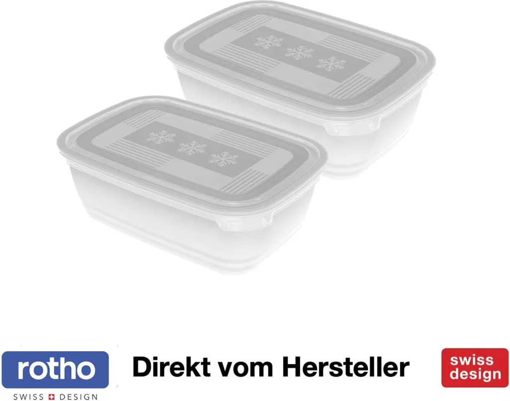 ROTHO Set Gefrierdosen 2 X 1.9 L FREEZE, Farbe:Transparent
