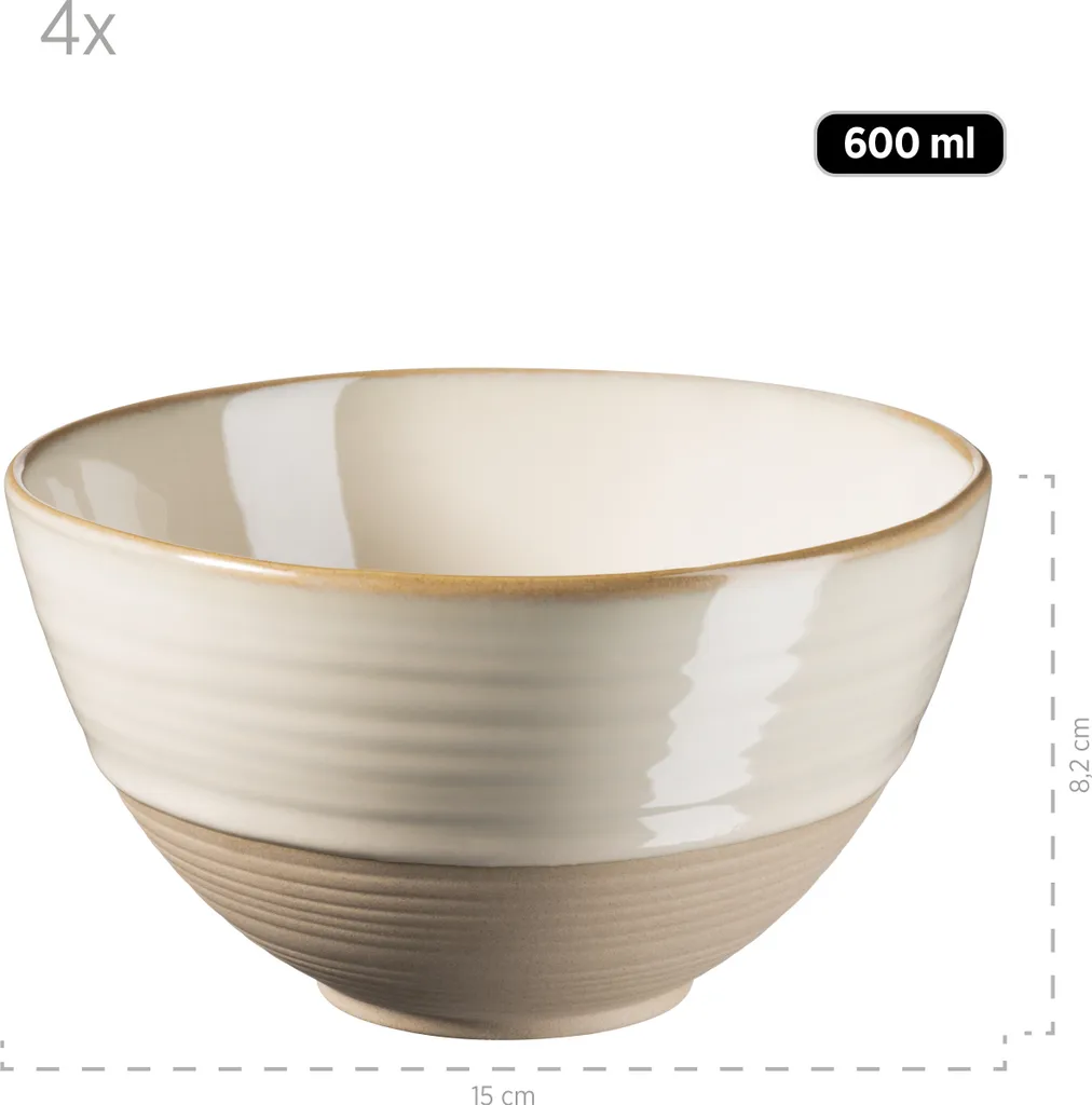 Mäser 931818 Frühstücksset Nottingham Für 4 Personen, Steinzeug, Beige (1 Set, 12-teilig) – Bild 11