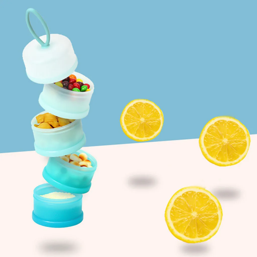 2 Stück Milch Pulver Spender 4 Schicht Tragbare Milchpulver Portionierer Baby Gestapelt Milchkasten Vorratsdosen – Bild 4