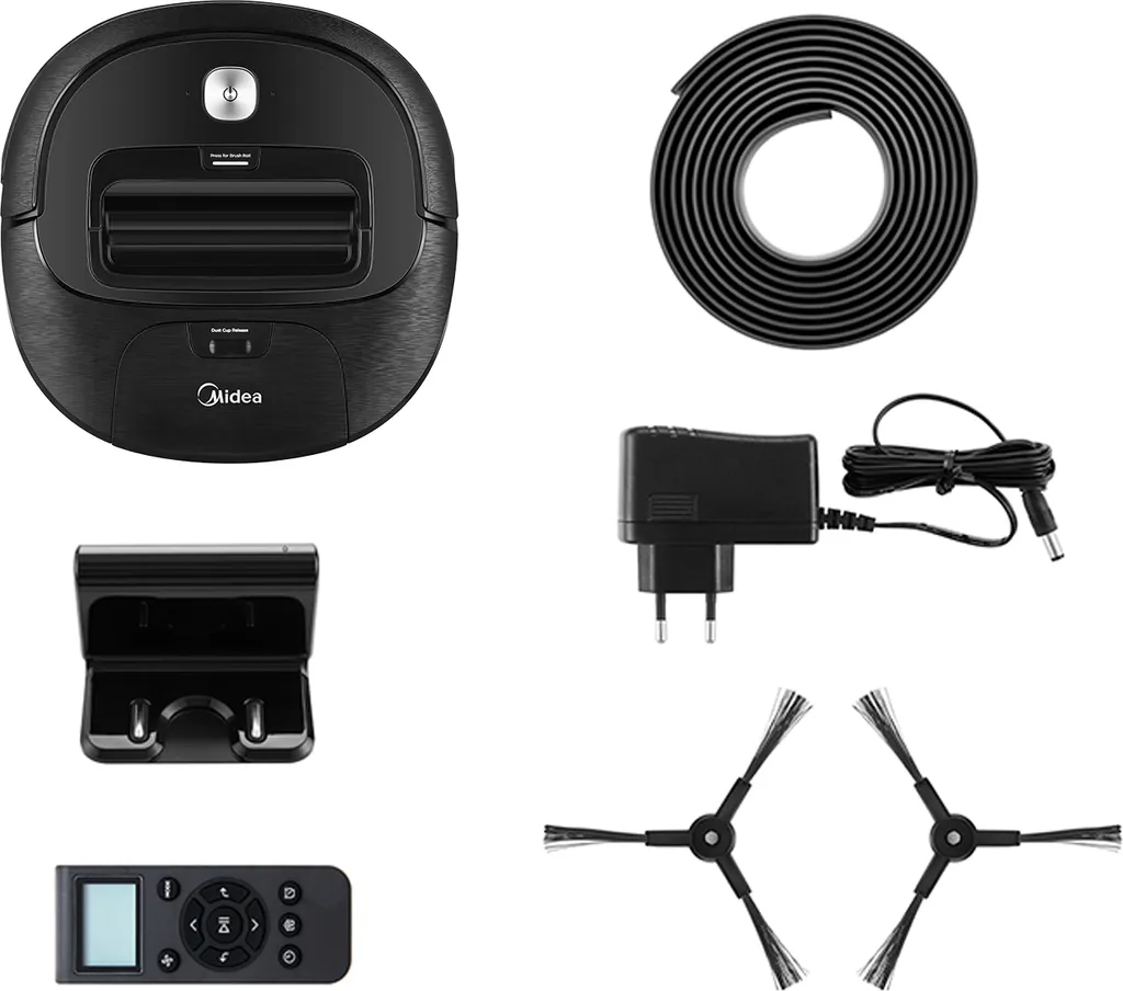 Midea Saugroboter M3S VCR20B, Saugleistung 2000 Pa, 3 Saugmodi / Saugroboter Mit Ladestation & V-förmigem Borstenmuster / 90-120 Min Laufzeit, Ideal Für Tierhaare, Teppiche Und Hartböden, Schwarz – Bild 3