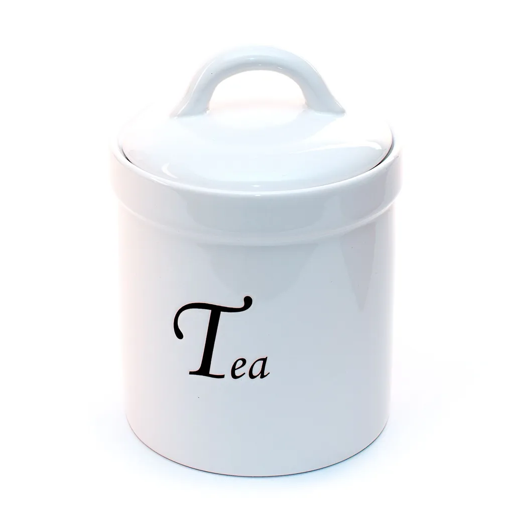 Teebehälter Keramik Weiß Vorratsbehälter Mit Deckel Vorratsdose Frischhaltdose "TEA" 830ml