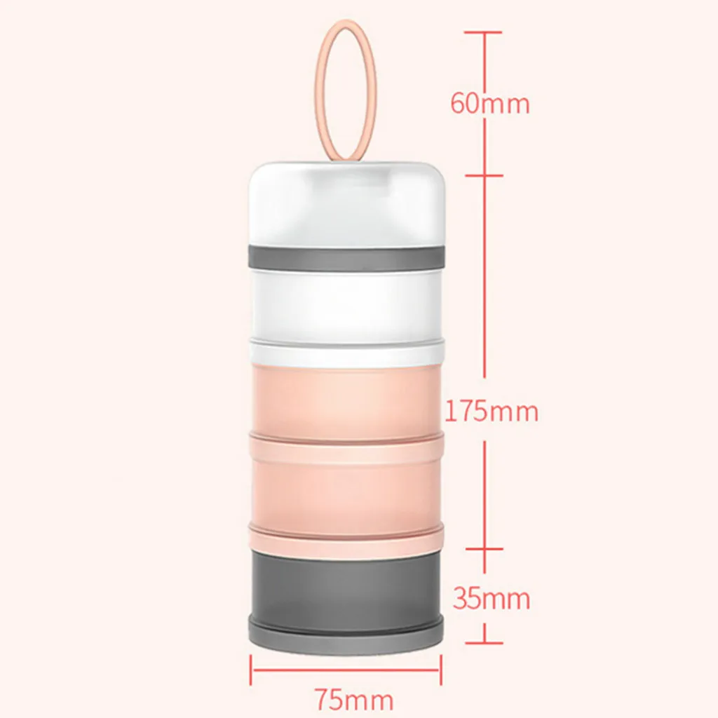 2 Stück Milch Pulver Spender 4 Schicht Tragbare Milchpulver Portionierer Baby Gestapelt Milchkasten Vorratsdosen – Bild 3