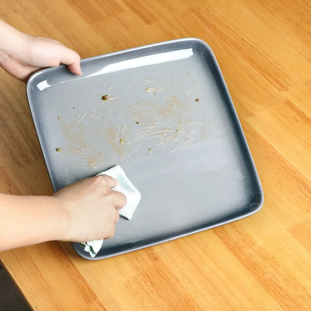 LOVECASA Tafelservice, 4-tlg Set Quadratische Speiseteller Aus Steingut, Flachteller, Frühstücksteller Für 4 Personen, Grau – Bild 8