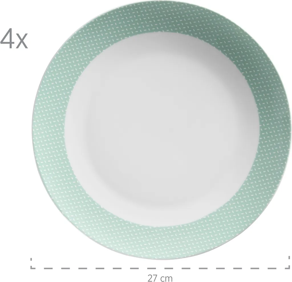 Mäser 931565 Kombiservice Kitchen Time II Für 4 Personen, Porzellan, Grün (1 Set, 16-teilig) – Bild 2