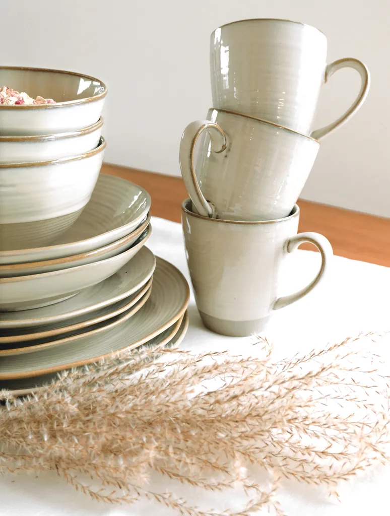 Mäser 931818 Frühstücksset Nottingham Für 4 Personen, Steinzeug, Beige (1 Set, 12-teilig) – Bild 3