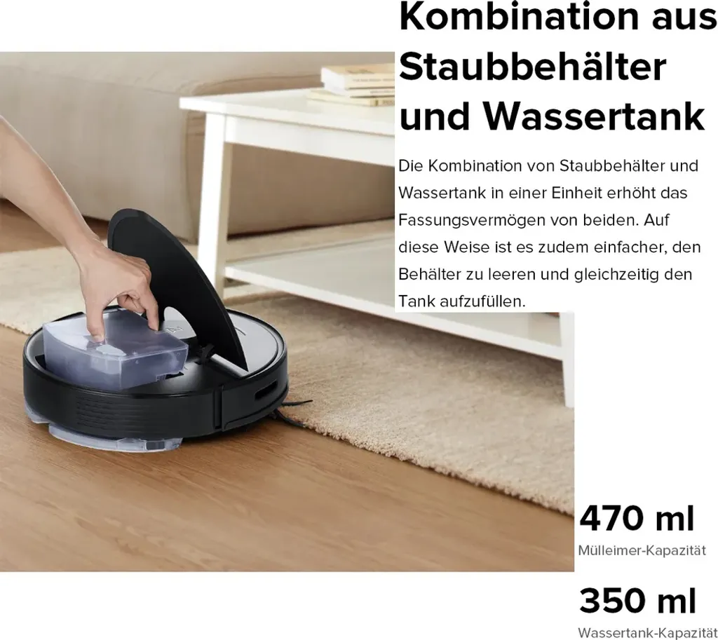 Roborock Q7 Max Staubsauger Saugroboter Kehrroboter 4200Pa Sonic LiDAR EU Schwarz (S5 MAX Update) – Bild 3