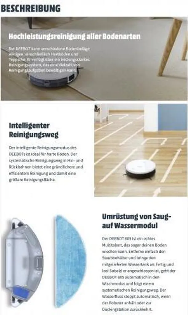 Ecovacs Deebot 605 Robotersauger Weiß – Bild 10