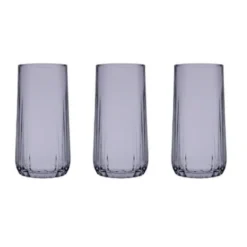Pasabahce Nova Dunkle Longdrink Gläser 3er Set 360ml Grau Schwarz 420695
