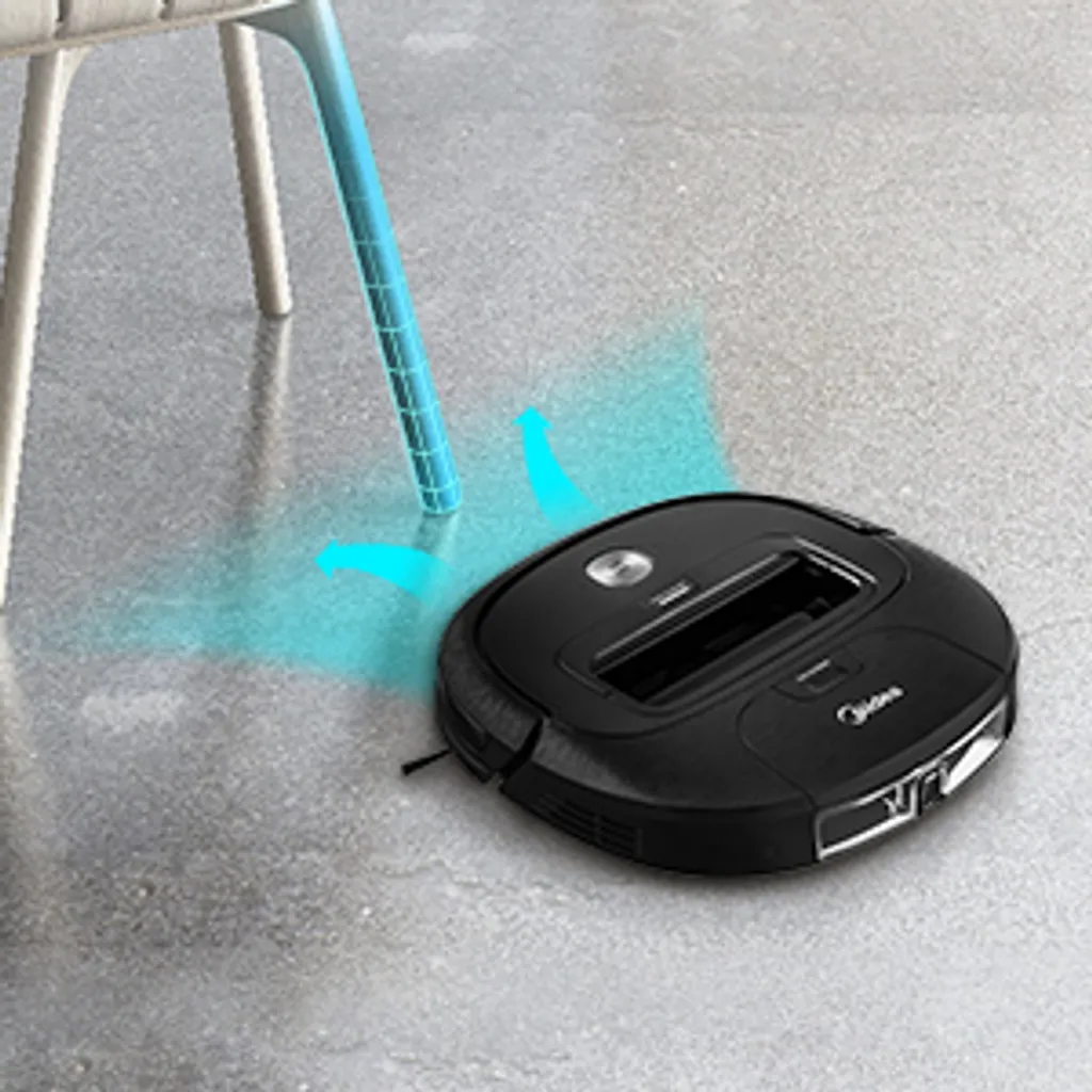 Midea Saugroboter M3S VCR20B, Saugleistung 2000 Pa, 3 Saugmodi / Saugroboter Mit Ladestation & V-förmigem Borstenmuster / 90-120 Min Laufzeit, Ideal Für Tierhaare, Teppiche Und Hartböden, Schwarz – Bild 5