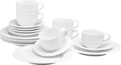 Weissestal DE000001 Tavola Kaffeeservice, Weiß, 18-teilig (1 Set)
