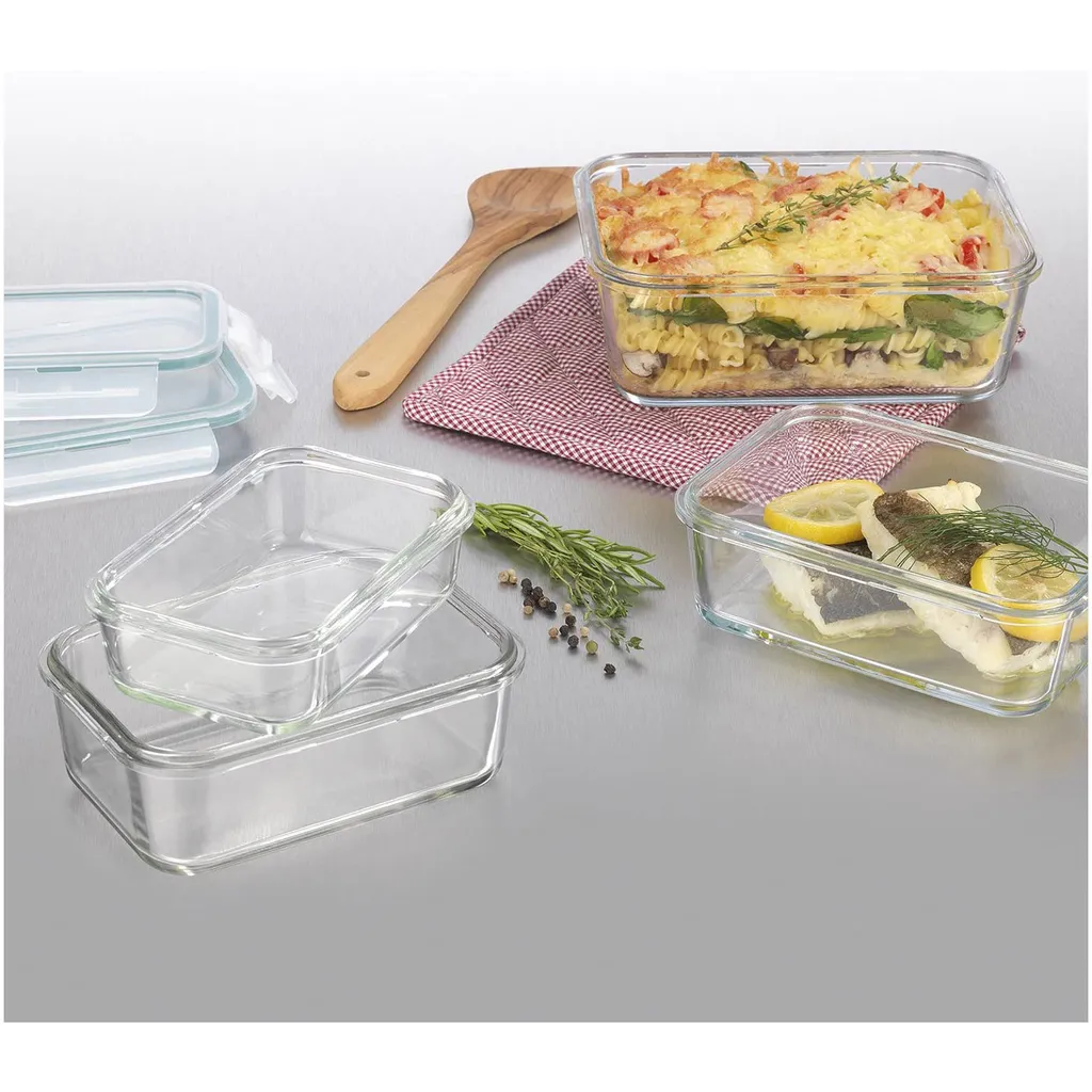 Cuisine Edition Klick-it Glas-Frischhaltedosen Set 8-tlg. Mint, 4 Glasschüsseln Mit Passendem Deckel Mit Mikrowellenventil, Geeignet Für Backofen, Mikrowelle & Gefrierfach, BPA-frei – Bild 8