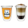 Creano Doppelwandige Gläser 250ml „DG-V“, 2er Set, Thermoglas Doppelwandig Aus Borosilikatglas, Kaffeegläser, Teegläser, Latte Gläser, Doppelwandgläser