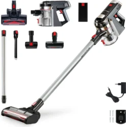 Genius Invictus X9 Set 14tlg Akku Staubsauger Handstaubsauger Mit LED Beutellos Kabellos HEPA Für Allergiker Tierhaare; A28142