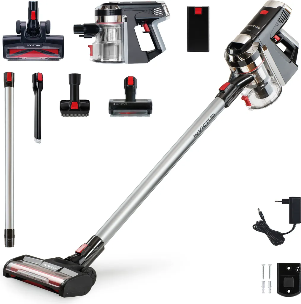 Genius Invictus X9 Set 14tlg Akku Staubsauger Handstaubsauger Mit LED Beutellos Kabellos HEPA Für Allergiker Tierhaare; A28142