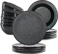 Leonardo Keramikgeschirr-Set Matera 18tlg. Grau, 026055