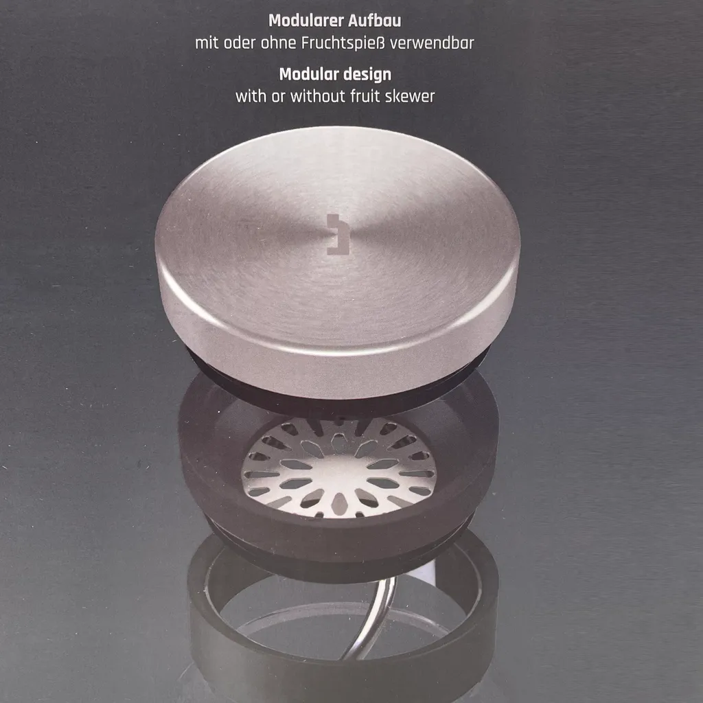 2er Set Glaskaraffen Mit Deckel - BODDELS SUND Wasserkaraffe Mit Fruchtspieß Und Filter 1,1L Anthrazit – Bild 3