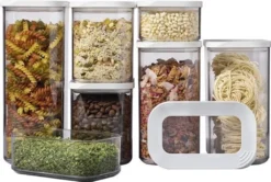 Mepal - Vorratsbehälter Modula 7-teiliges Set - Aufbewahrungsboxen Mit Deckel - Küchenorganizer & Vorratsboxen - Stapelbar & Luftdicht - 1x 2000 Ml, 2x 1500 Ml, 2x 1000 Ml & 2x 425 Ml - Weiß