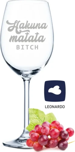 Leonardo Weinglas Mit Gravur - Hakuna Matata Bitch - Geschenk Für Hobby-Sommelier & Weinliebhaber - Weingläser - Geburtstagsgeschenk Für Frauen & Männer