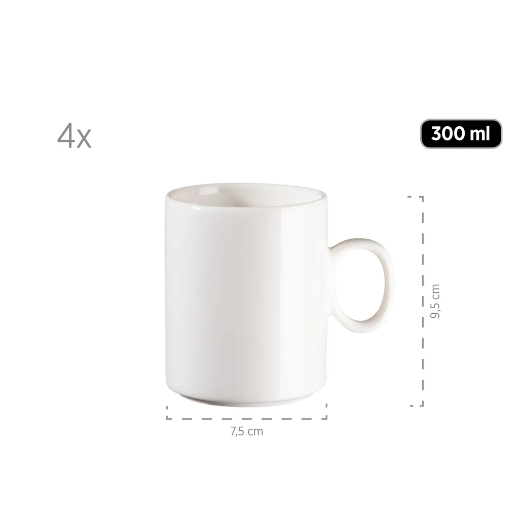 Mäser 931617 Kombiservice Finaro Für 4 Personen, Porzellan, Weiß (1 Set, 16-teilig) – Bild 2