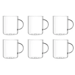 LEONARDO 030537 Novo Teeglas Mit Henkel, Borosilikatglas, 570 Ml, 10,3 Cm, Klar (6er Pack)