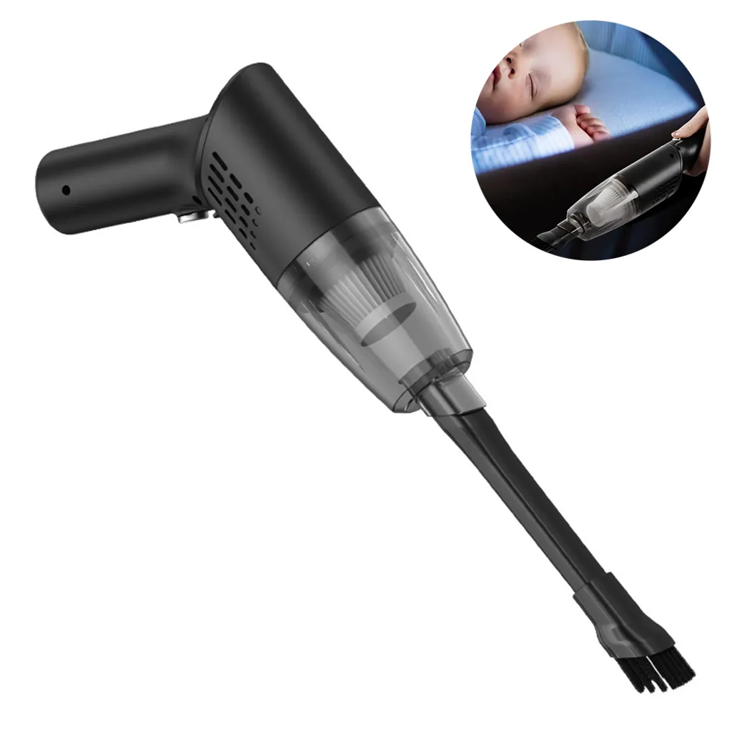 Mini Handstaubsauger Kabellos - Handstaubsauger Wiederaufladbar Tragbar , USB Staubsauger Für Auto, Tastatur, Tierhaare,Black – Bild 2