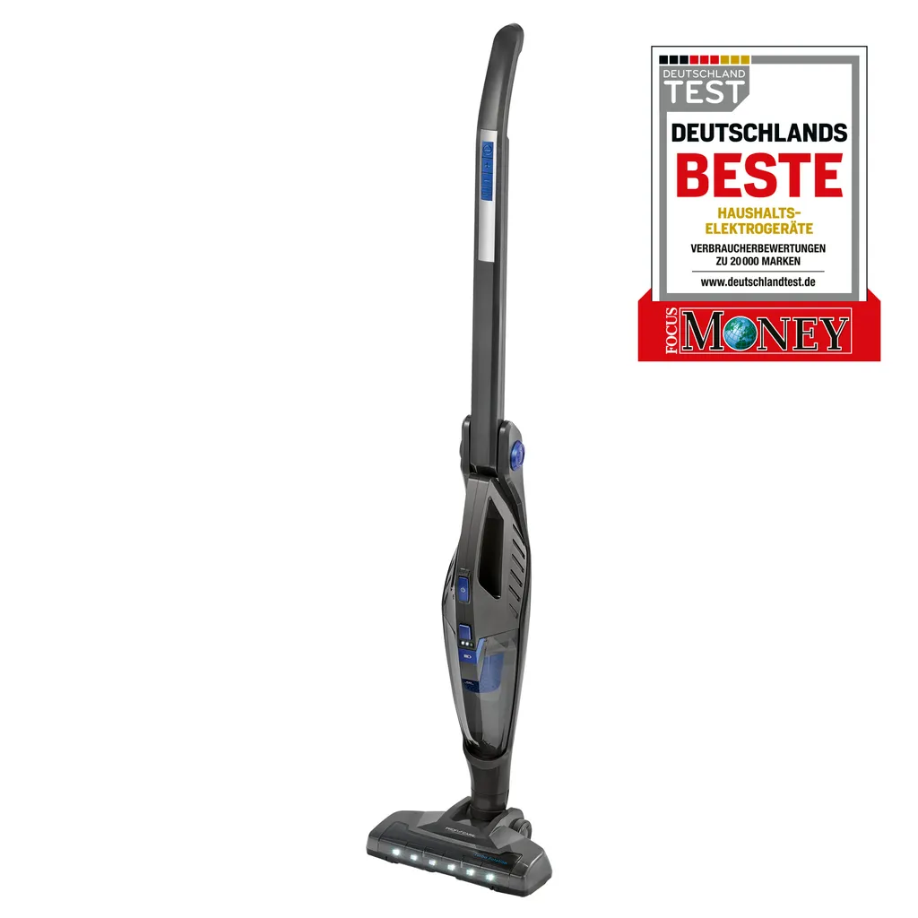 ProfiCare 2 In 1 Hand-und Bodenstaubsauger PC-BS 3035 A, Praktische Ladestation Inkl. Zubehörhalterung, Leistungsstarker 14,8 V Lithium Ionen Akku, Turbo Rotation, HEPA-Filter, Anthrazit-blau