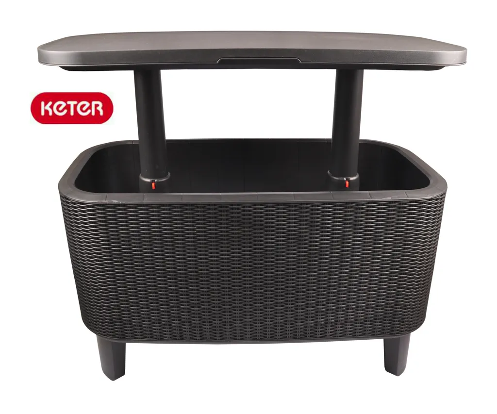 Keter Garden Bar 2in1 Tisch, Bar Mit Kühlbehälter Bevy Cool Bar Rattan – Bild 11