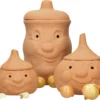 Mambocat 3tlg. Terrakotta-Töpfe Set Knoblauchtopf + Zwiebeltopf + Kartoffeltopf Vorrats-Dosen