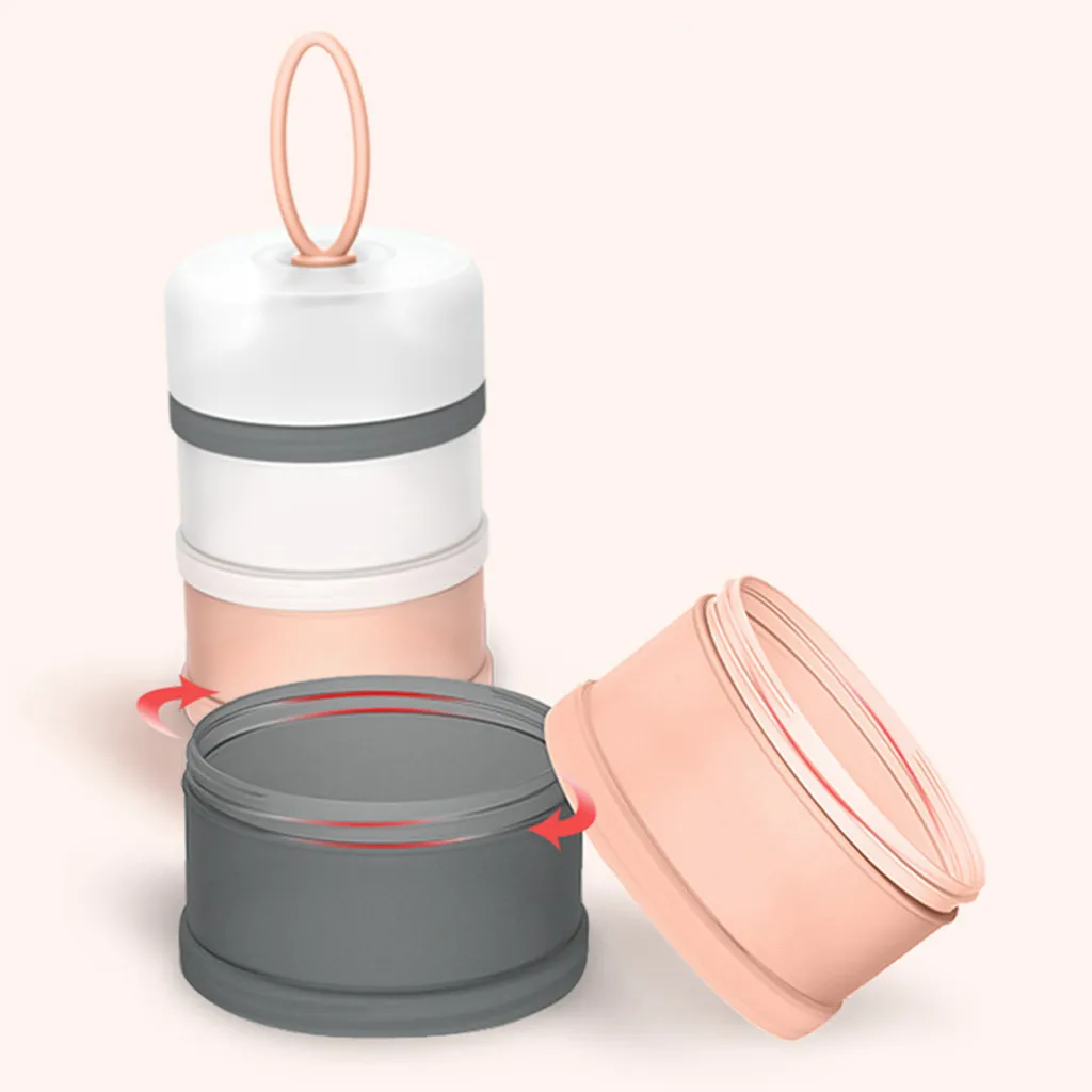 2 Stück Milch Pulver Spender 4 Schicht Tragbare Milchpulver Portionierer Baby Gestapelt Milchkasten Vorratsdosen – Bild 6