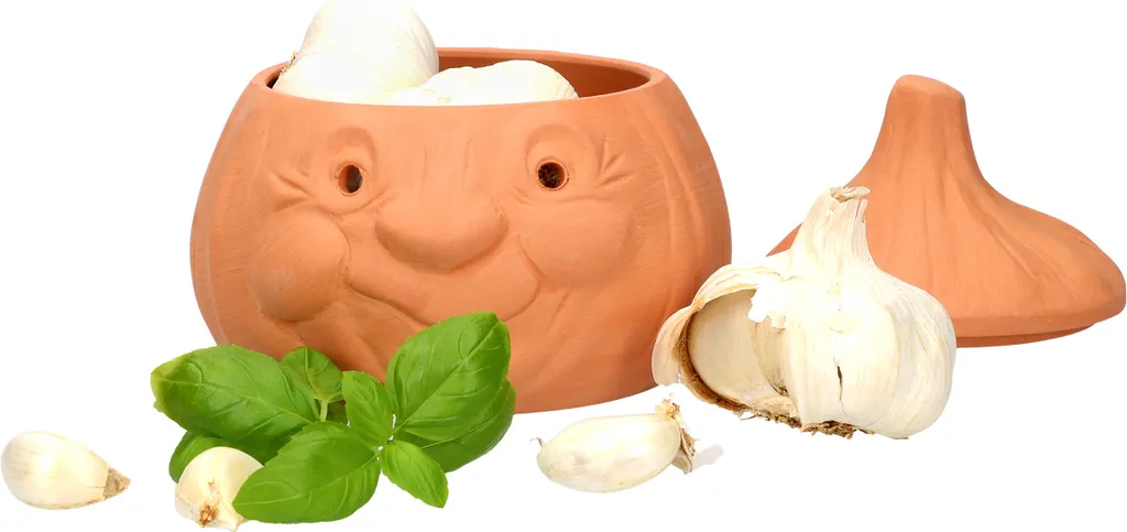 Mambocat 3tlg. Terrakotta-Töpfe Set Knoblauchtopf + Zwiebeltopf + Kartoffeltopf Vorrats-Dosen – Bild 3