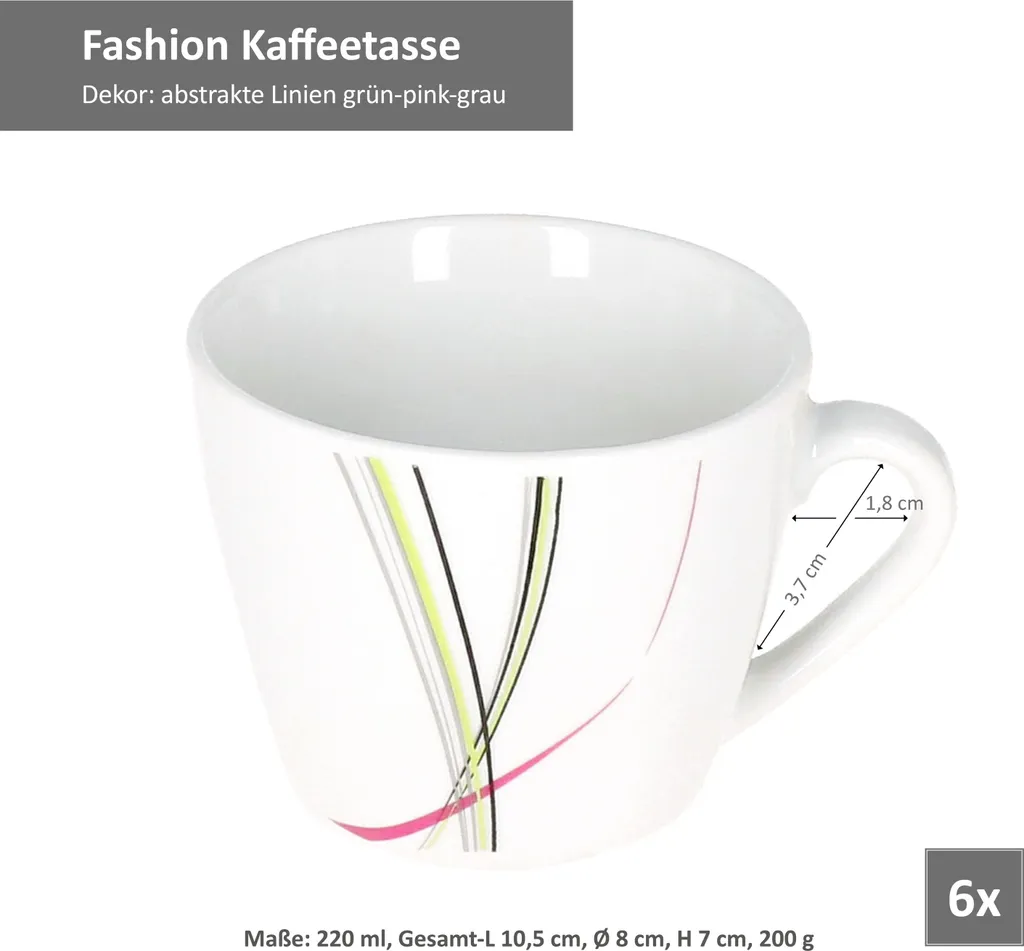 Van Well 18tlg. Kaffeeservice "Fashion" – Bild 6