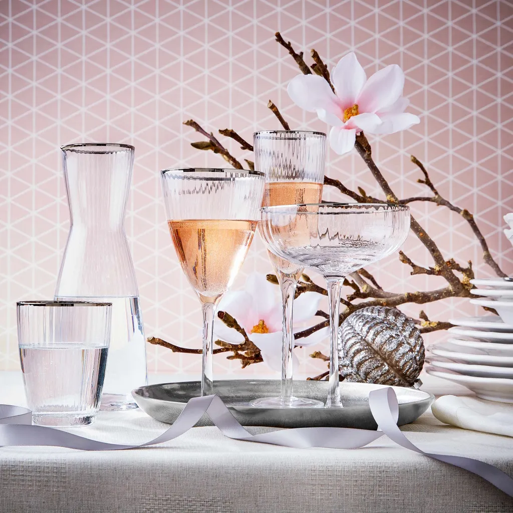 BUTLERS GOLDEN TWENTIES 4x Weingläser Mit Goldrand Und Rillen 280ml – Bild 8