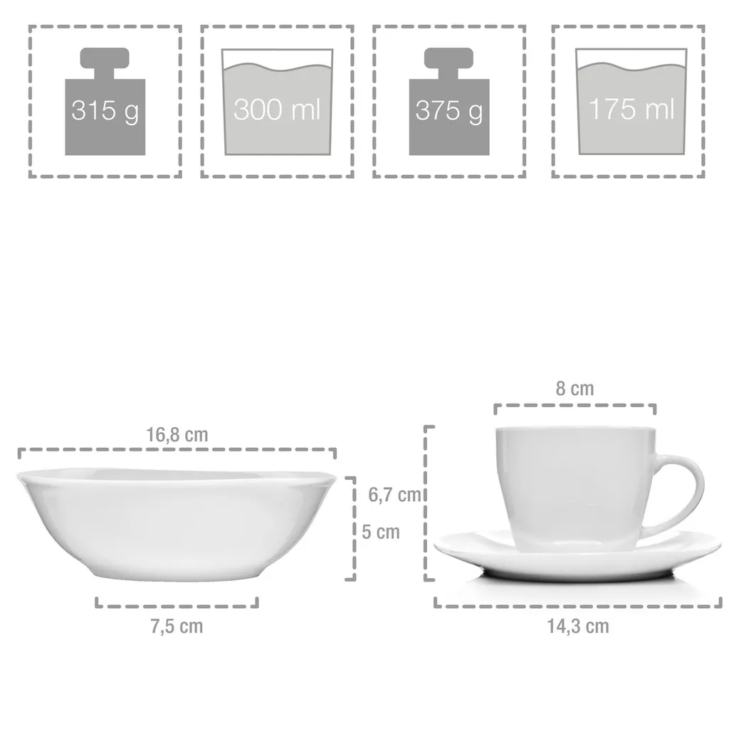 Sänger Kombiservice Bilgola Aus Porzellan 86 Teilig Für 12 Personen – Bild 3