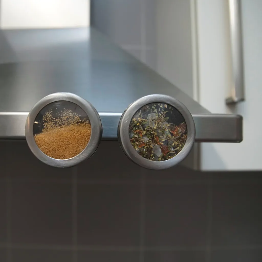 Fackelmann Magnetische Gewürzdose, Vorratsdose Mit Streuöffnungen, Aufbewahrungsdose Aus Edelstahl (Farbe: Silber/Transparent), Menge: 1 Stück – Bild 10