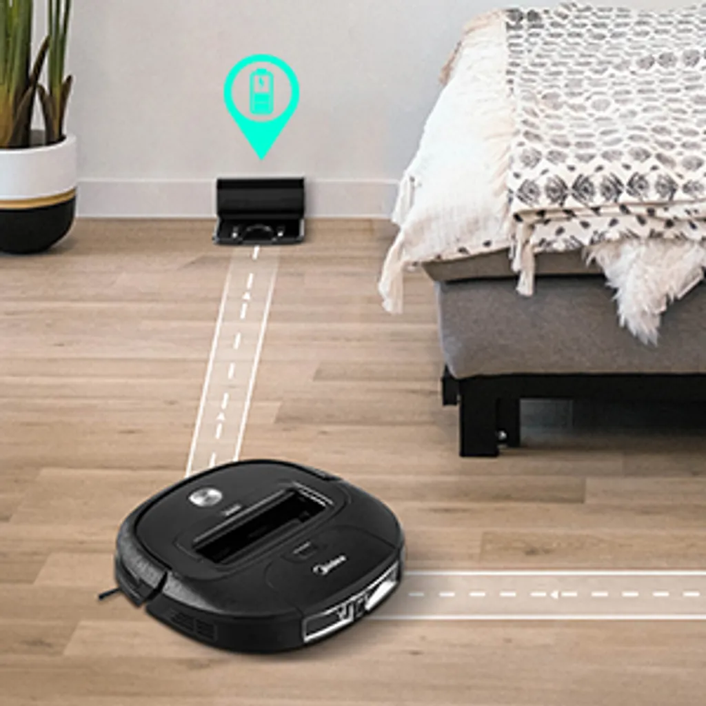 Midea Saugroboter M3S VCR20B, Saugleistung 2000 Pa, 3 Saugmodi / Saugroboter Mit Ladestation & V-förmigem Borstenmuster / 90-120 Min Laufzeit, Ideal Für Tierhaare, Teppiche Und Hartböden, Schwarz – Bild 6