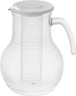 1x Kadum Karaffe Krug Mit Deckel Aus Polycarbonate Bruchfest Und Kratzfest In Echtglasoptik 3 Liter