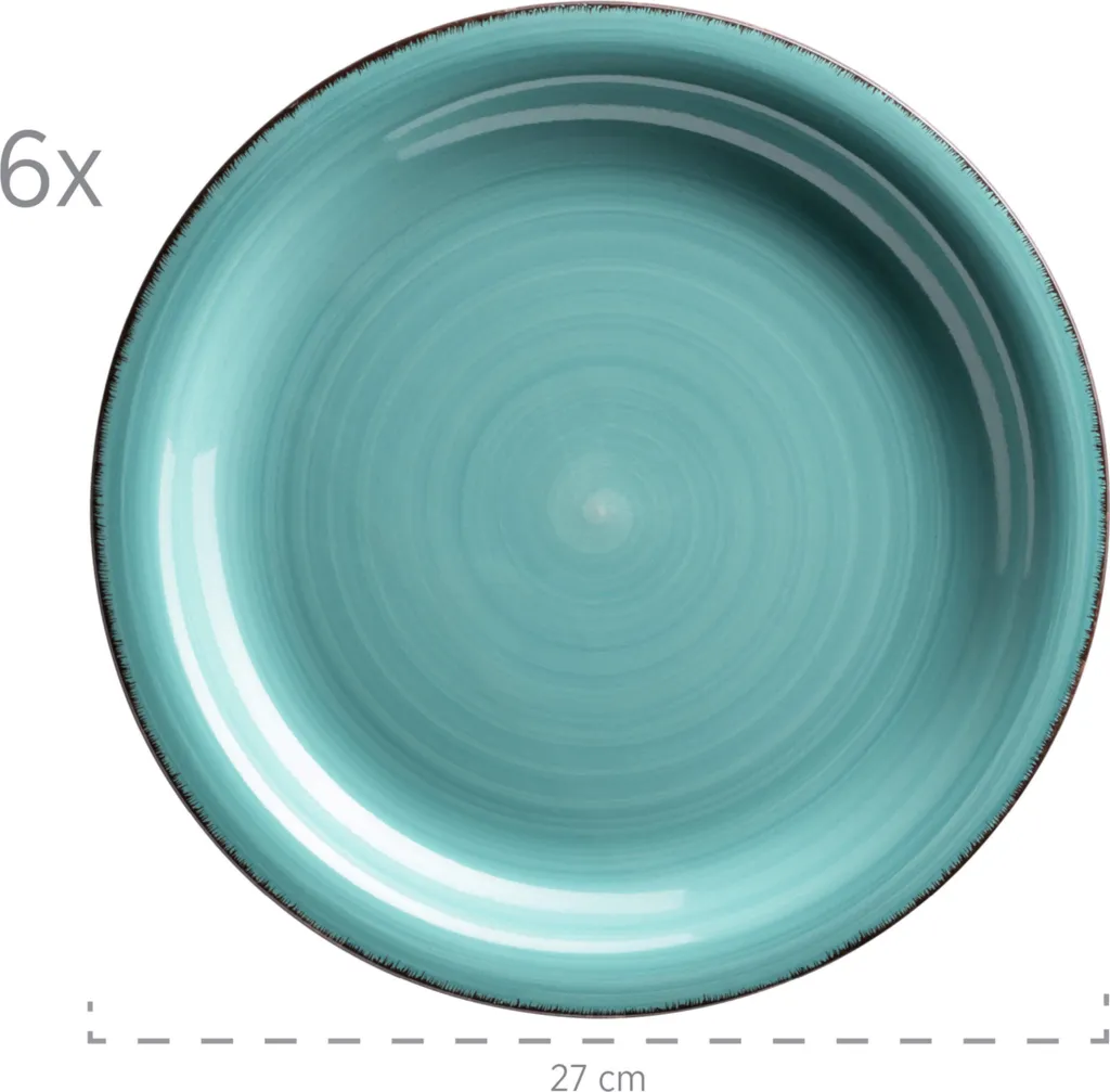 Mäser 931614 Kombiservice Lumaca Für 6 Personen, Steingut, Türkis (1 Set, 30-teilig) – Bild 4