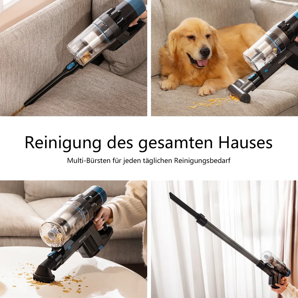 Proscenic P11 Smart Akku Staubsauger, Kabelloser Staubsauger, 30k Pa Starke Leistung, 60 Min. Laufzeit, Smart App Display – Bild 5