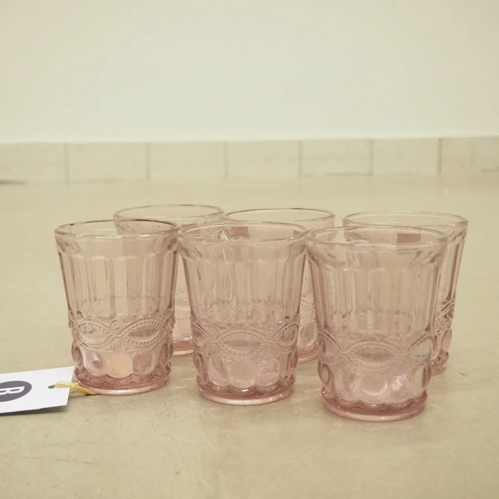 Wassergläser Solange Reliefmuster 6xSet Rosa Transparent 265ml – Bild 3