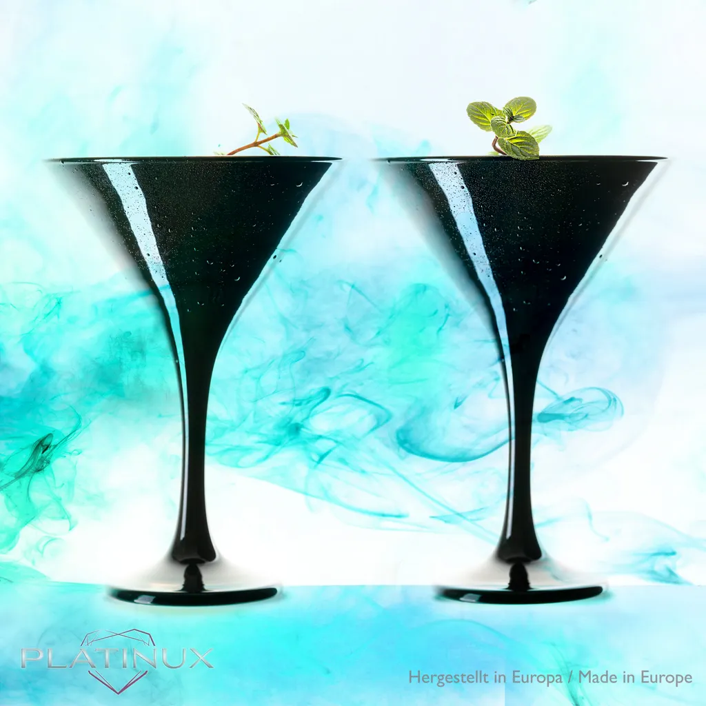 Schwarze Martini Gläser 150ml Set 6-Teilig Aus Glas Cocktailgläser – Bild 5