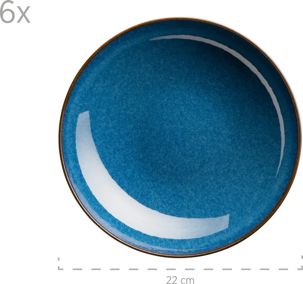 Mäser 931946 Tafelservice Ossia Für 6 Personen, Steinzeug, Blau (1 Set, 12-teilig) – Bild 3