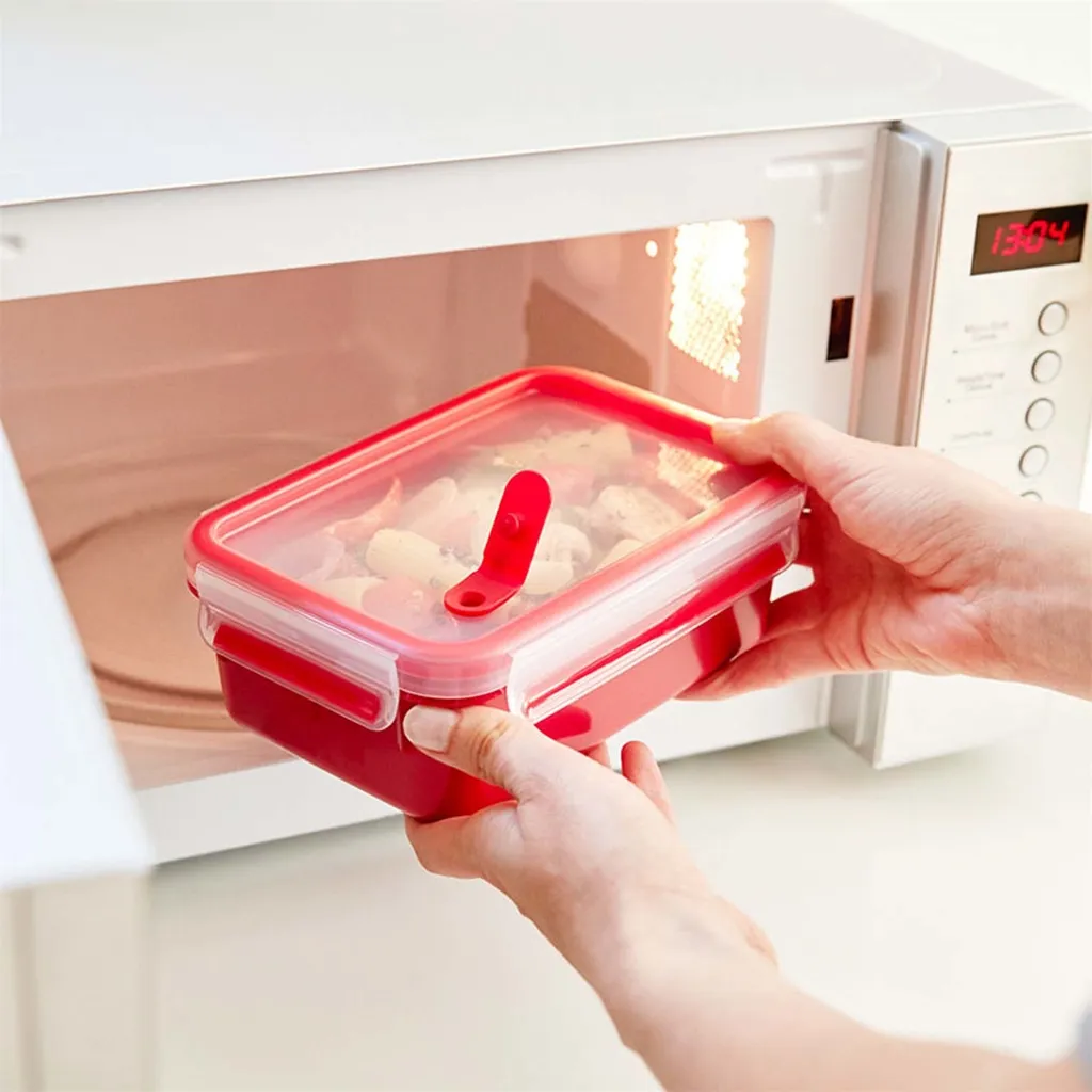 Emsa Mikrowellendose CLIP & MICRO 1,2 Liter Mit Einsätzen Transparent / Rot – Bild 4