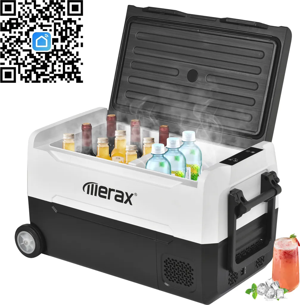 Merax Elektrisch Kühlbox Mit Kompressor 31.5L Schwarz, Mini Kühlschrank Tragbar Kühlleistung Bis -20° C, Gefrierbox 12/24 V Und 230 V Für Büro, Auto, Camping, Garten – Bild 14