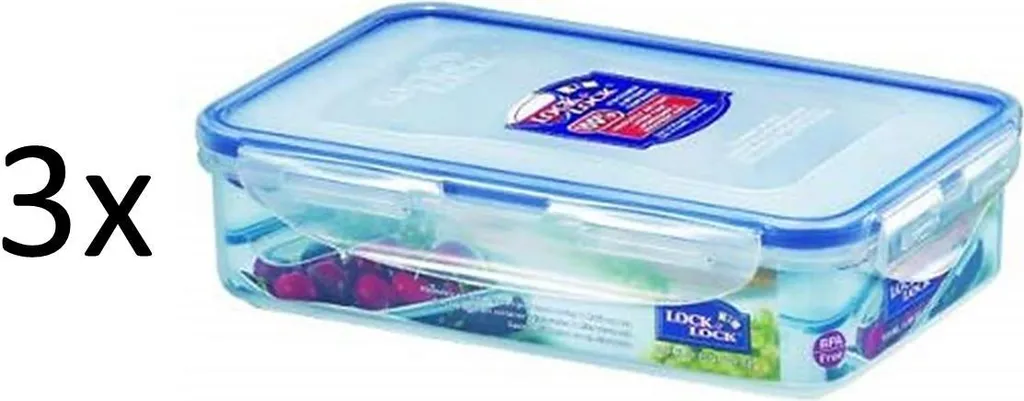 Lock & Lock 3er Set Multifunktionsbox 800ml, Frischhaltedose Mit Ablaufgitter HPL816T X 3 – Bild 3