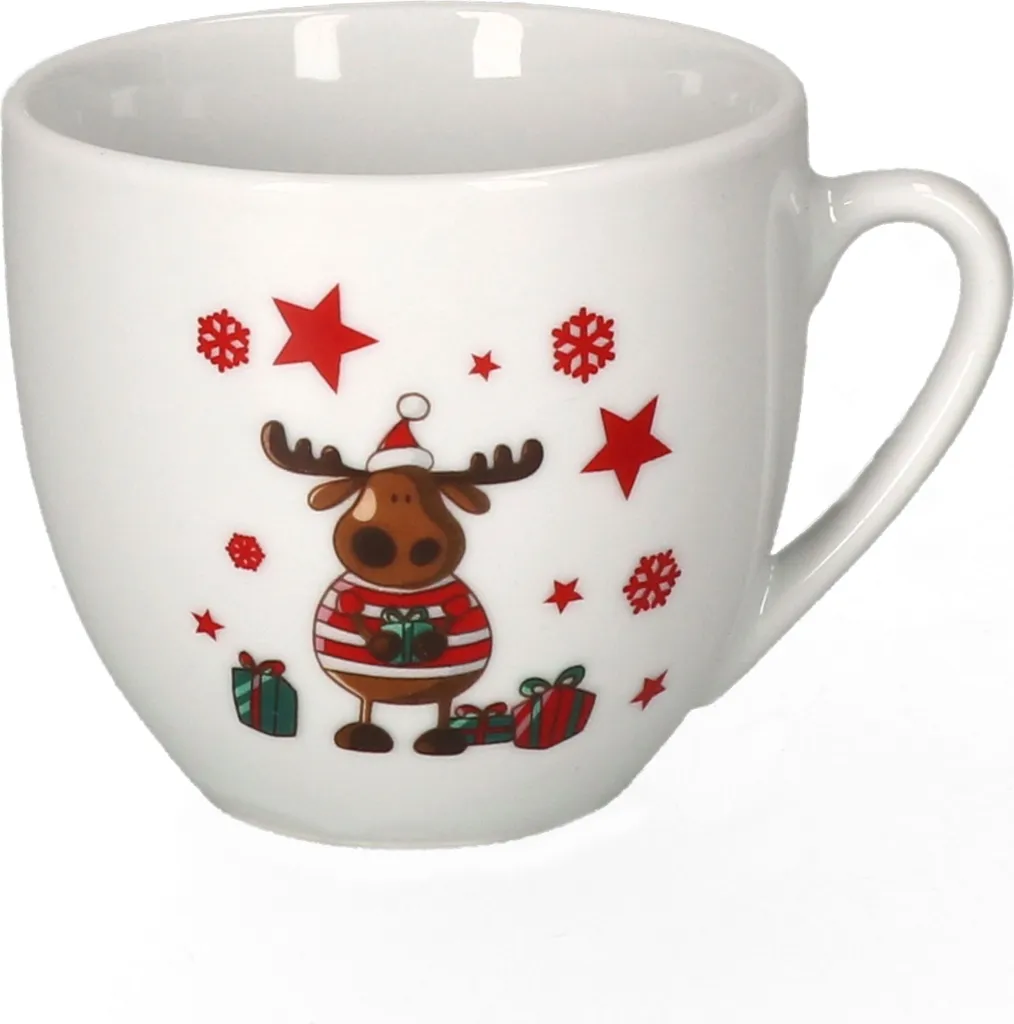 Kaffeeservice Elch 18tlg. Für 6 Personen Weiß Mit Weihnachtsdekor Lustiger Elch – Bild 6