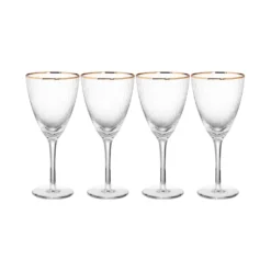 BUTLERS GOLDEN TWENTIES 4x Weingläser Mit Goldrand Und Rillen 280ml