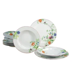 CreaTable 19791 Tafelservice Landscape Für 6 Personen, Porzellan (1 Set, 12-teilig)