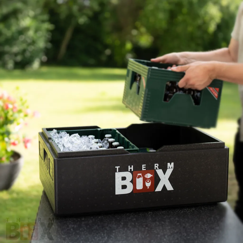 Profibox B53 - Wand: 3cm - Volumen: 53L - Innenmaß: 62,5x42,5x22cm - Wiederverwendbar Isolierbox Thermobox Kühlbox Warmhaltebox - Für E2 Kiste – Bild 4