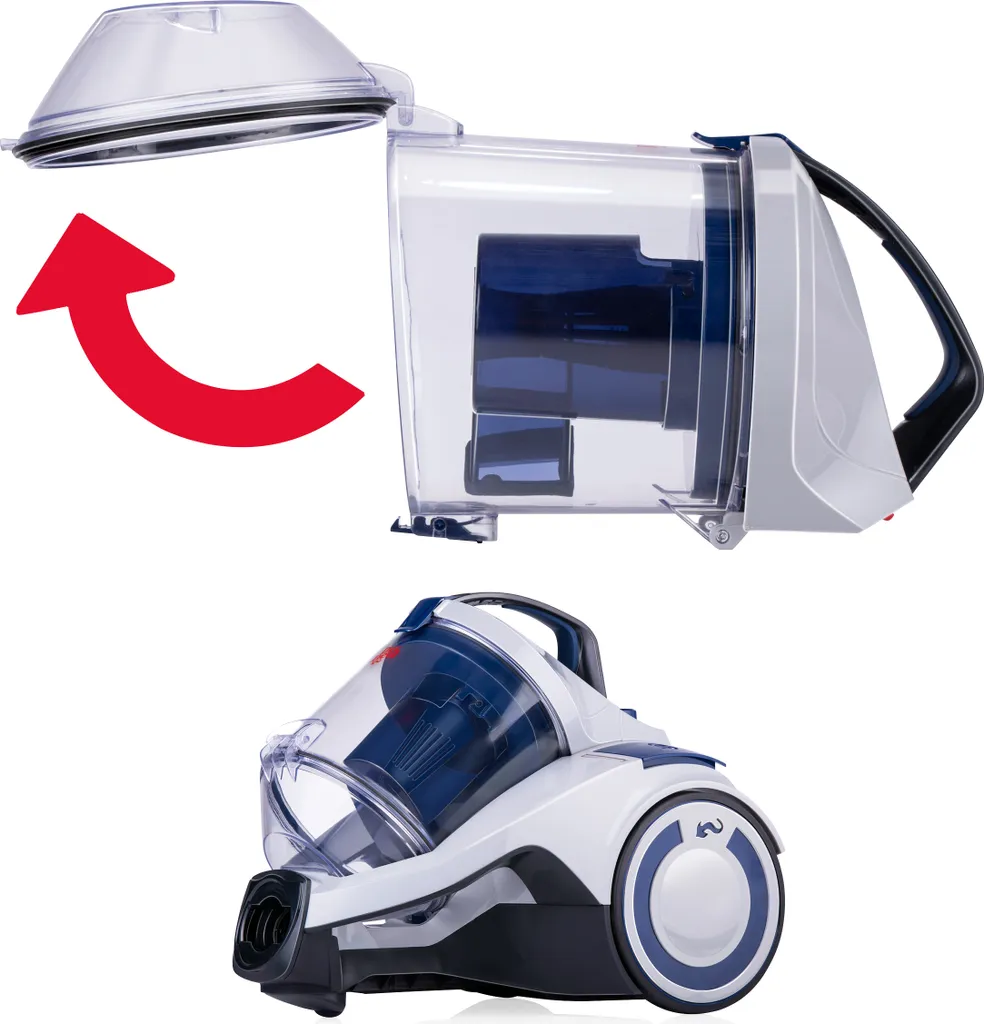 Dirt Devil Staubsauger Ohne Beutel - DD2504 - 700W - HEPA 12 Filter - 9M Reichweite - Mit Combibrush, Versenkter Bürste Und Parkettbürste - 4,9KG - Staubsammelbox 2,7L - Weiß – Bild 5